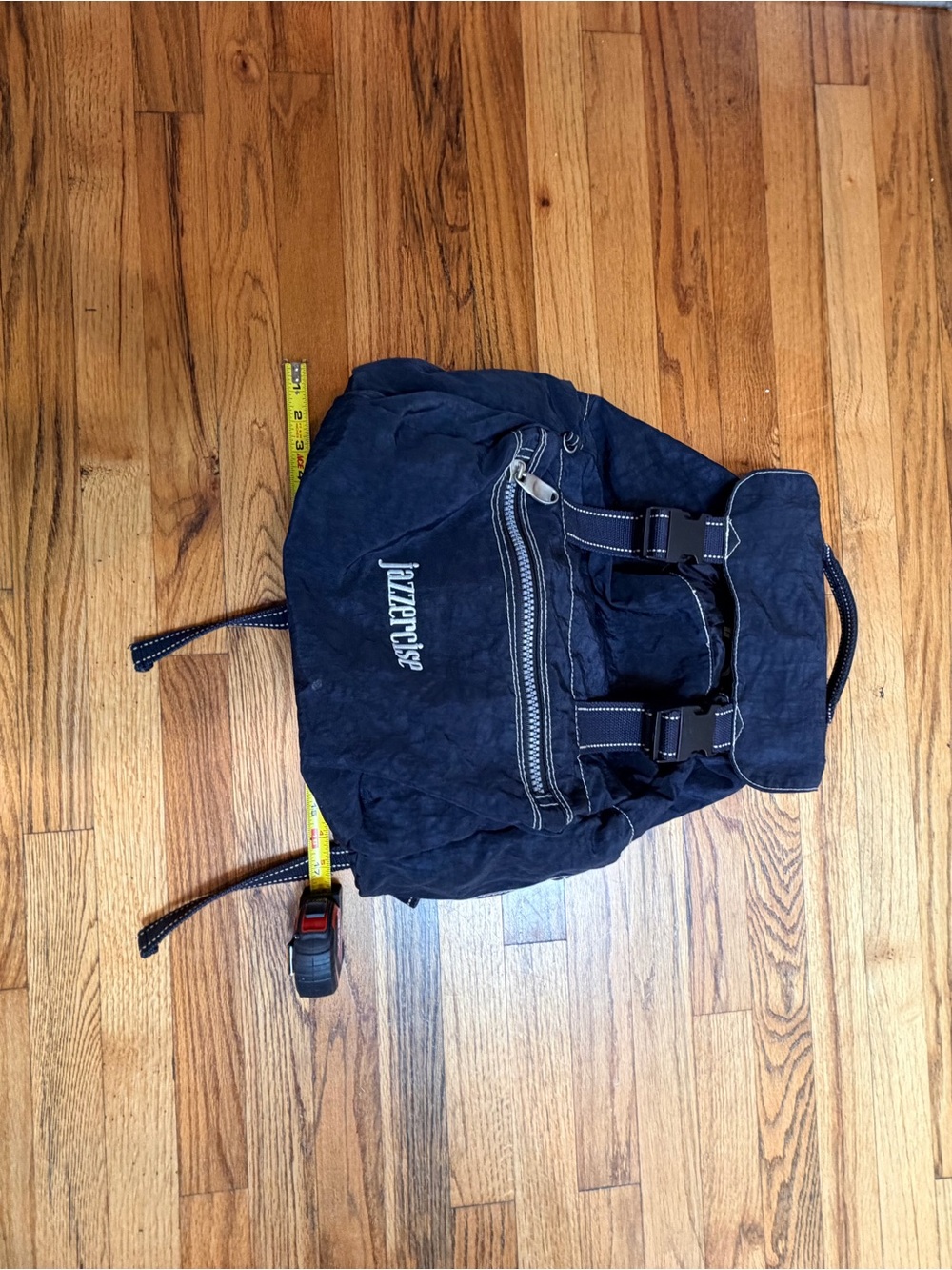 Jazzercise Drawstring Backpack with Front Zip Pocket - Picture 4 of 5